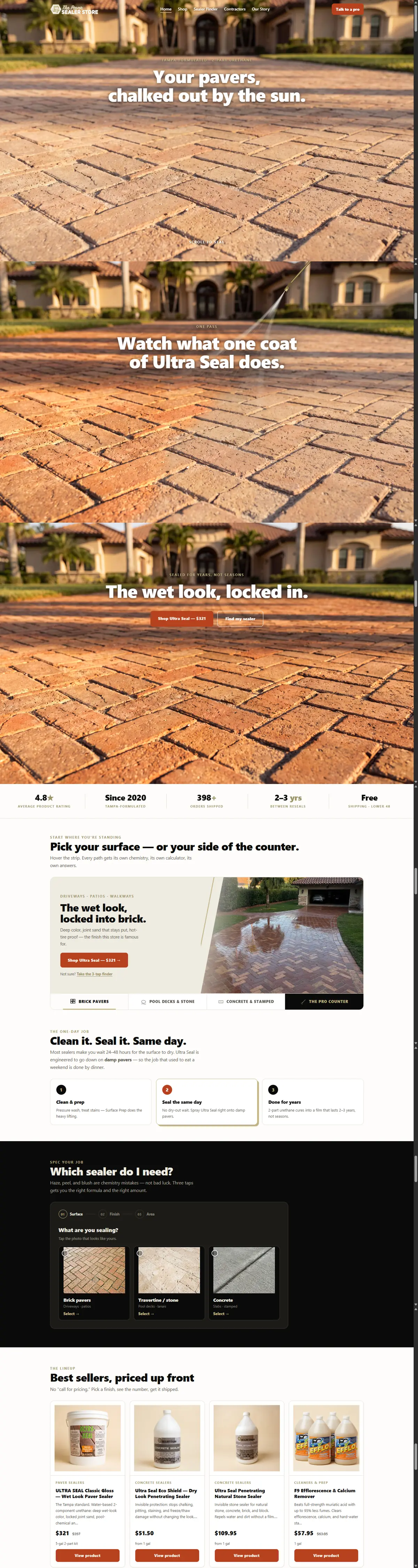 The Paver Sealer Store, the site from its top down.